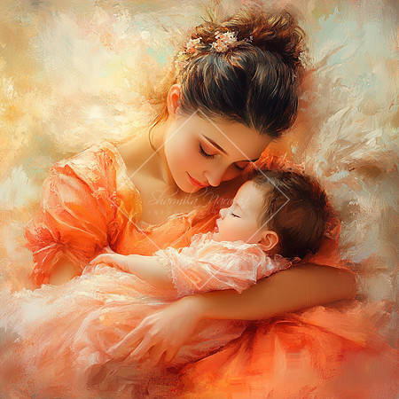 snphoto108_A_beautiful_mother_with_her_baby_wearing_an_orange_d_c19c9cbc-d6b8-4ac2-8b67-837ec67006ef
