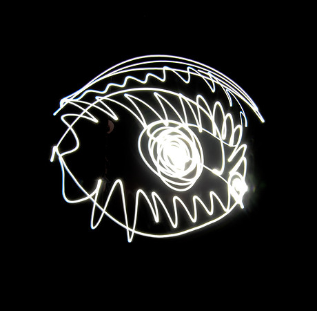 Light painting of an eye