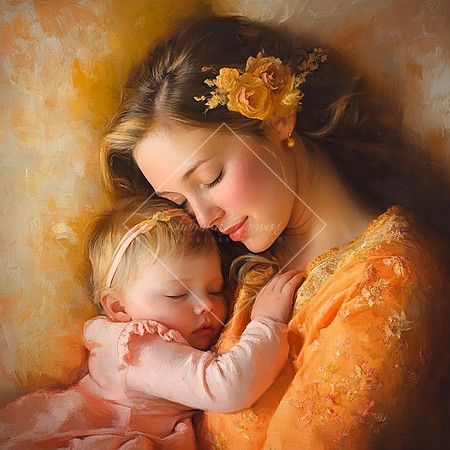 snphoto108_A_beautiful_mother_with_her_baby_wearing_an_orange_d_2ab08fe4-91a4-4836-950f-9809bcf04430
