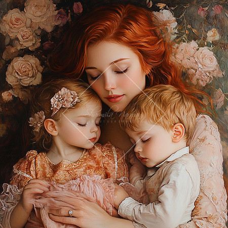 snphoto108_A_beautiful_mother_with_bright_red_hair_with_2_child_e0a7a755-765a-412c-b801-fdb414c6c41a