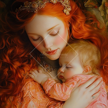 snphoto108_A_beautiful_mother_with_bright_red_hair_with_her_bab_6e63ffa8-57bd-406d-b372-f03162f86786