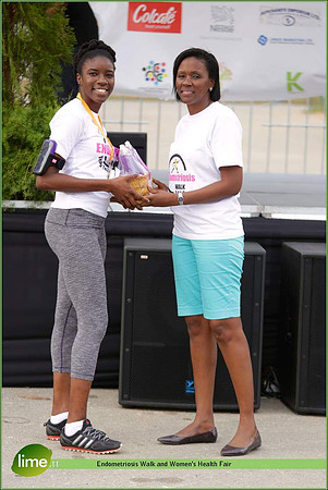 Receiving Prize for Endometriosis Support Run/Walk 1st Place Female