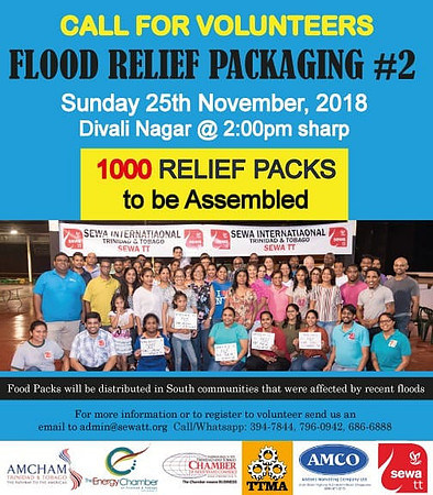 Group Shot of volunteers who packaged Food stuff for Flood Victims -Nov 2018